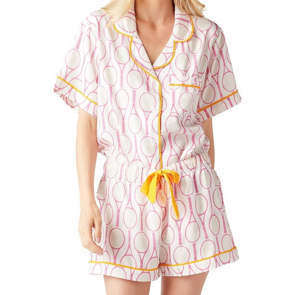 Tennis Time Woven Shorty Pajama Set